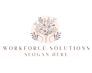 Floral Bouquet Hand logo design