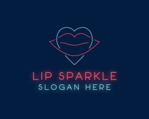 Heart Lips Stripper logo design