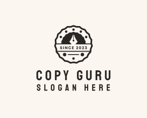 Pen Stamp Badge logo design