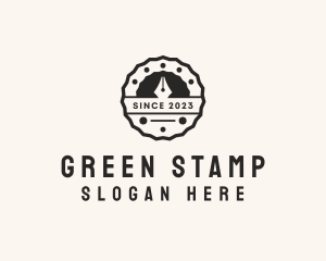 Pen Stamp Badge logo design