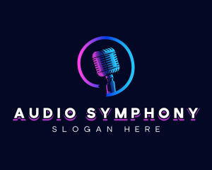 Audio Broadcasting Microphone logo design