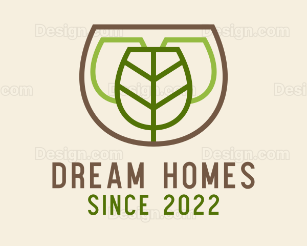 Vegan Wine Glass Drink Logo