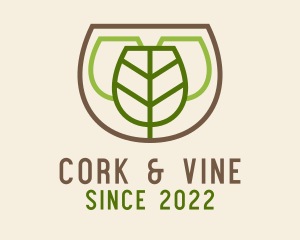 Vegan Wine Glass Drink logo design