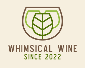 Vegan Wine Glass Drink logo design