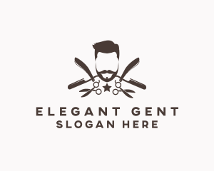 Hipster Gentleman Barber logo