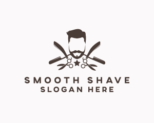 Hipster Gentleman Barber logo design