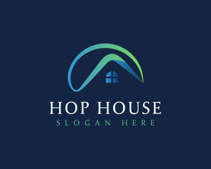 Gradient House Roof logo design