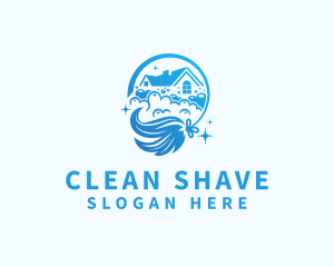 House Cleaning Maintenance Broom logo design