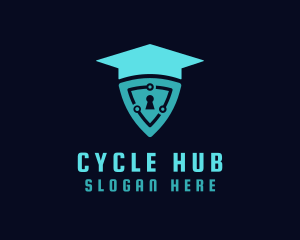 Academic Cycle Shield logo design