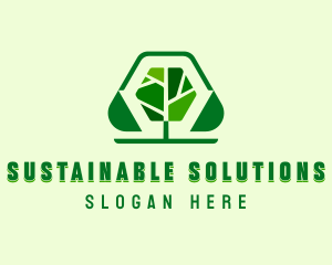 Eco Sustainable Tree logo design