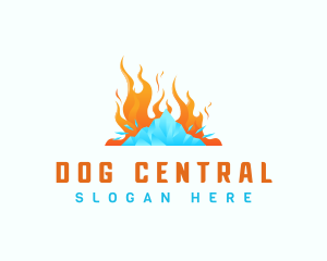 Fire Ice Hot Cold logo design