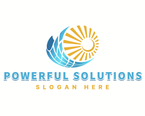 Sun Power Solar Panel logo design