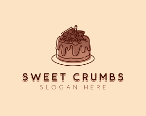 Sweet Chocolate Cake logo design