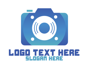 Camera - Blue Audio Photography logo design