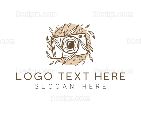 Floral Camera Leaf Logo