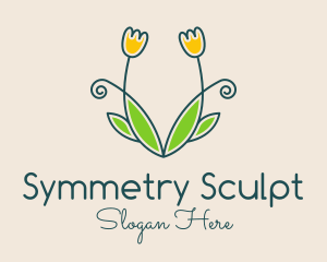 Symmetry Rose Floral logo design