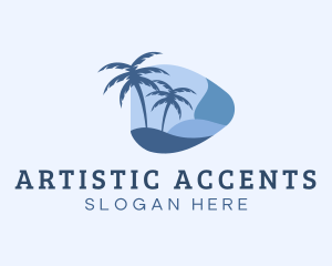 Blue Tropical Beach Logo