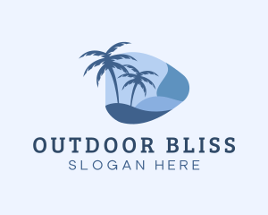 Blue Tropical Beach logo design