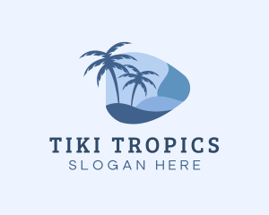 Blue Tropical Beach logo design