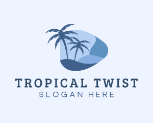 Blue Tropical Beach logo design