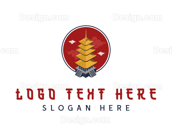 Pagoda Chinese Structure Logo