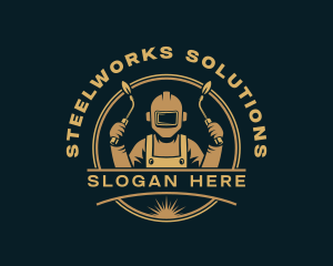 Metalworks Welding Welder logo design