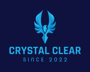 Blue Crystal Bird Wings Gaming logo