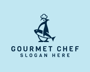 Penguin Chef Seafood logo design