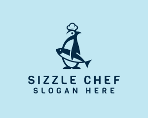 Penguin Chef Seafood logo design