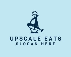 Penguin Chef Seafood logo design