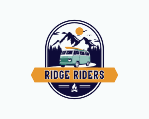 Mountain Forest Camper Van logo design