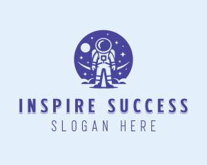 Astronaut Coaching Planet logo design