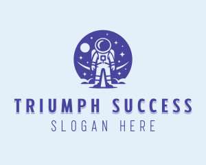 Astronaut Coaching Planet logo design