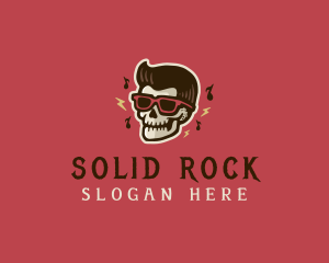 Skull Rockstar Band logo design