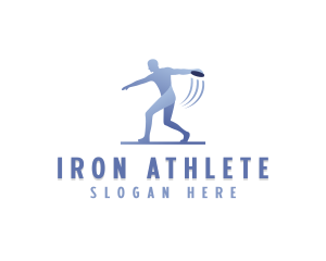 Discuss Throw Athlete logo design