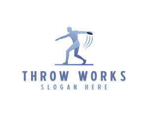 Discuss Throw Athlete logo design