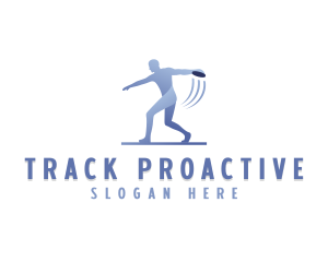 Discuss Throw Athlete logo design