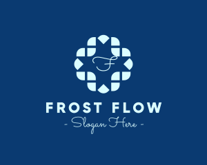 Cold Winter Flower Blizzard logo design