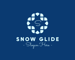 Cold Winter Flower Blizzard logo design