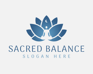 Moon Lotus Meditation logo design