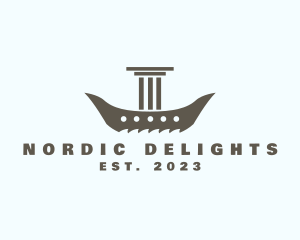 Pillar Column Ship logo design