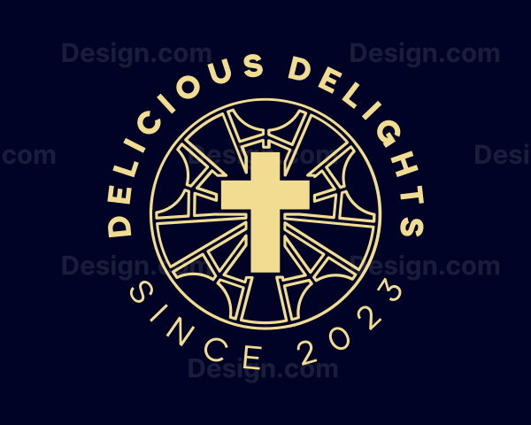 Yellow Christian Holy Cross Logo