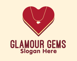 Heart Diamond Necklace  logo design