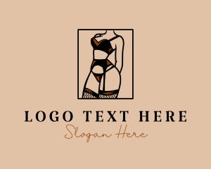 Sultry Lingerie Woman logo design