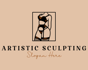 Sultry Lingerie Woman logo design