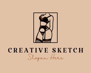 Sultry Lingerie Woman logo design