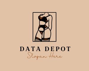 Sultry Lingerie Woman logo design