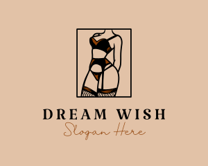 Sultry Lingerie Woman logo design