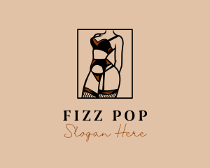 Sultry Lingerie Woman logo design