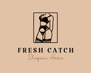 Sultry Lingerie Woman logo design